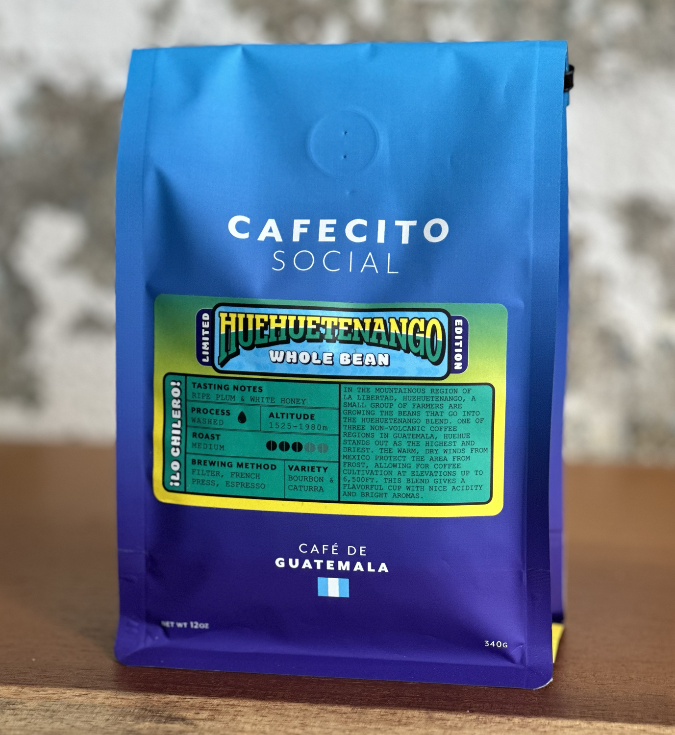 Huehuetenango Blend coffee bag – Cafecito Social bright & complex Guatemalan coffee beans